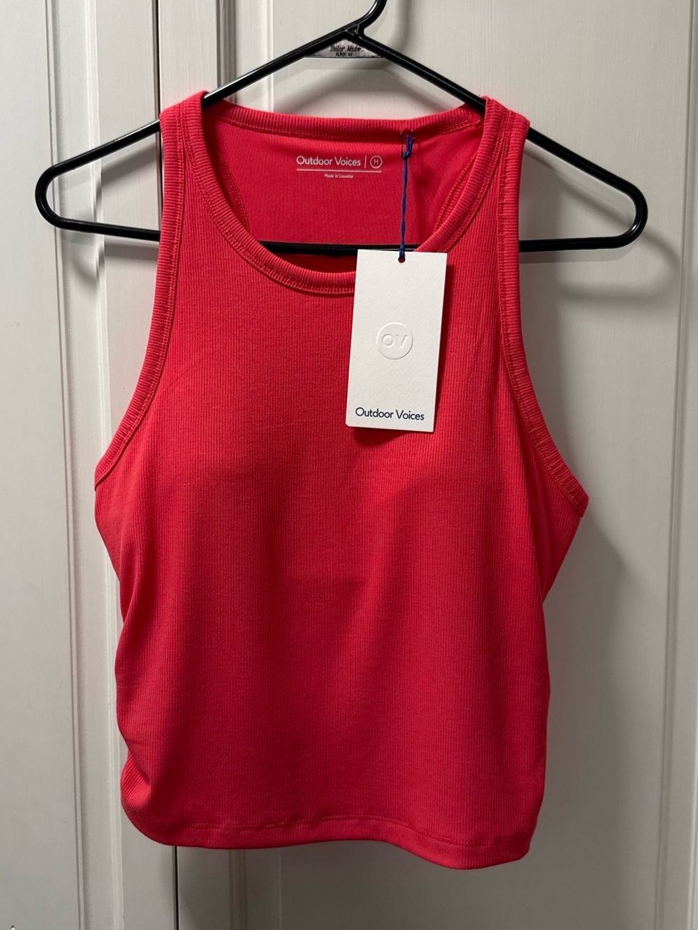 Outdoor Voices Rib Knit Tank Petunia Pink NWT Size M